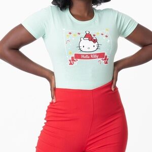 Hello Kitty x Unique Vintage NWOT Retro Santa Graphic Tee 2X Cotton Christmas